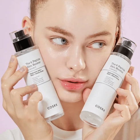 COSRX 6 Peptide Skin Booster este perfect pentru rutina zilnică de îngrijire, îmbunătățind textura și luminozitatea tenului într-un mod natural. wowskin.ro